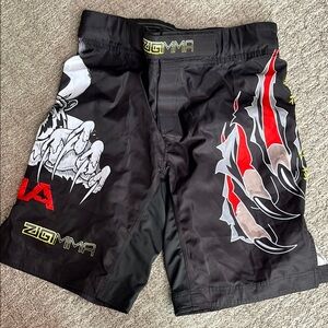 Zig MMA Black Shorts with Yellow Logo